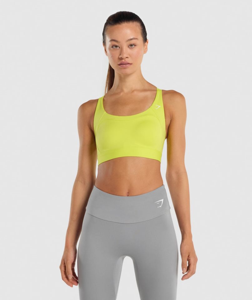 Staniki Sportowe Gymshark Racer Back Damskie Żółte | PL 478JDM